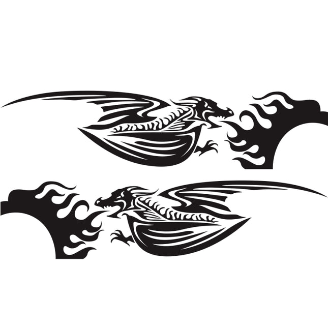 2 PCS/Set D-489 Fire-breathing Dragon Pattern Car Modified Decorative Sticker, D-489