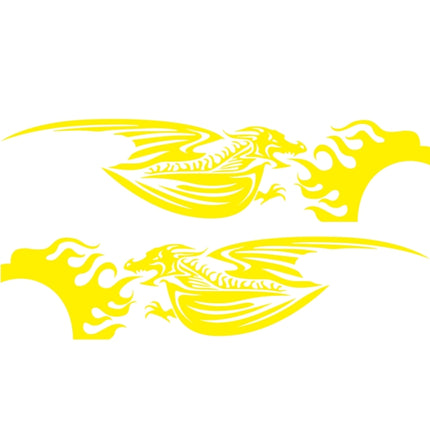 2 PCS/Set D-489 Fire-breathing Dragon Pattern Car Modified Decorative Sticker, D-489