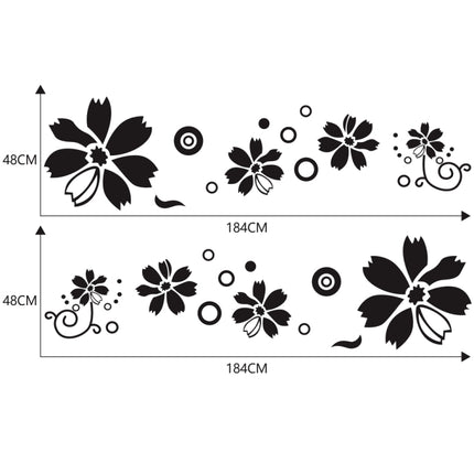 2 PCS/Set D-510 Flowers Pattern Car Modified Decorative Sticker, D-510