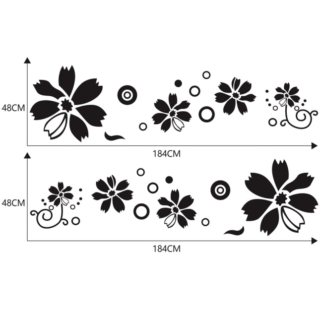 2 PCS/Set D-510 Flowers Pattern Car Modified Decorative Sticker, D-510