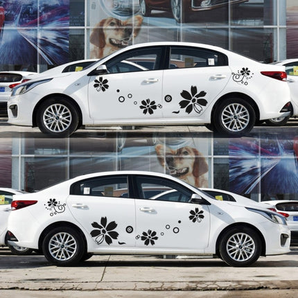 2 PCS/Set D-510 Flowers Pattern Car Modified Decorative Sticker, D-510