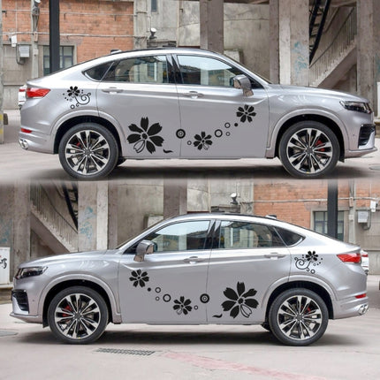 2 PCS/Set D-510 Flowers Pattern Car Modified Decorative Sticker, D-510