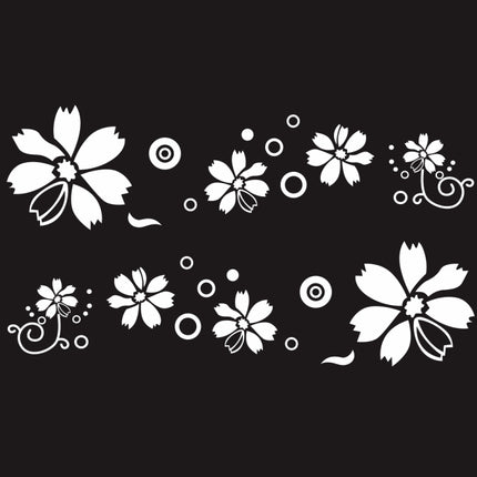 2 PCS/Set D-510 Flowers Pattern Car Modified Decorative Sticker, D-510