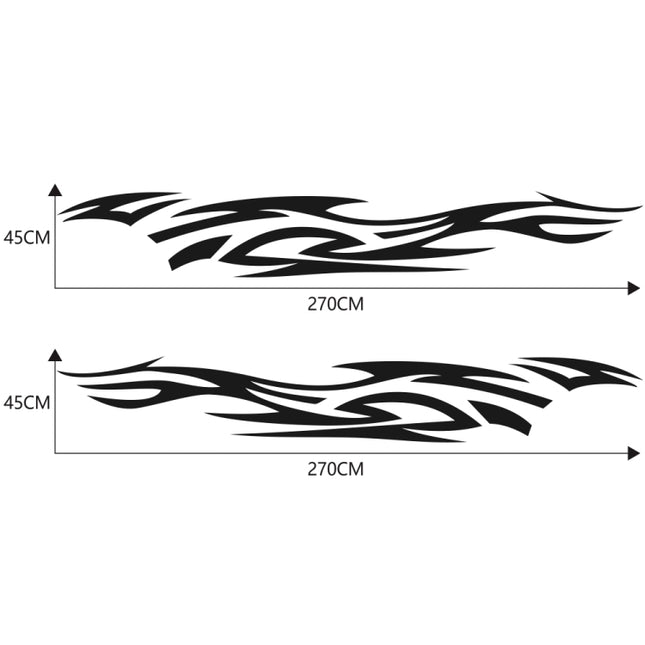 2 PCS/Set D-521 Fire Totem Pattern Car Modified Decorative Sticker, D-521