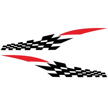 2 PCS/Set D-538 Checkered Totem Pattern Car Modified Decorative Sticker