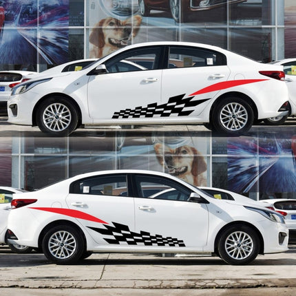 2 PCS/Set D-538 Checkered Totem Pattern Car Modified Decorative Sticker