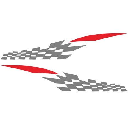 2 PCS/Set D-538 Checkered Totem Pattern Car Modified Decorative Sticker