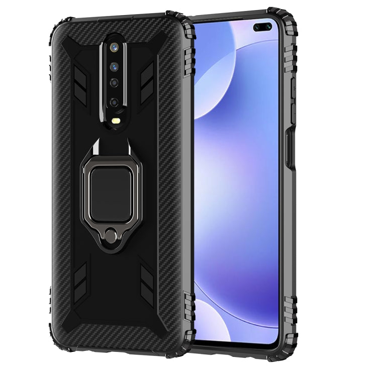Carbon Fiber Protective Case with 360 Degree Rotating Ring Holder, For Xiaomi Redmi K30, For Xiaomi 9T & 9T Pro & Redmi K20 & Redmi K20 Pro, For Xiaomi Poco X2