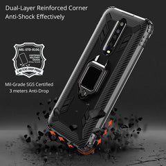 Carbon Fiber Protective Case with 360 Degree Rotating Ring Holder, For Xiaomi Redmi K30, For Xiaomi 9T & 9T Pro & Redmi K20 & Redmi K20 Pro, For Xiaomi Poco X2