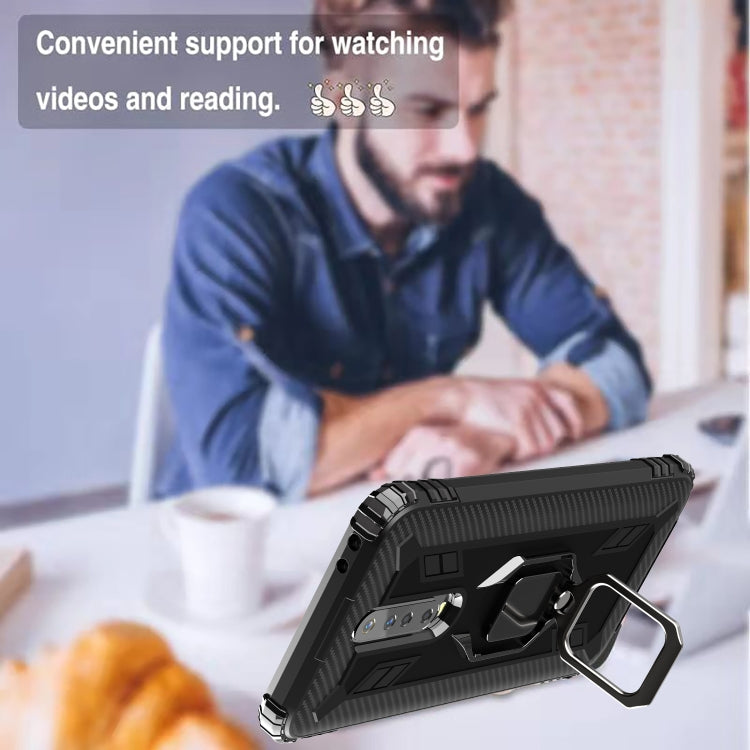 Carbon Fiber Protective Case with 360 Degree Rotating Ring Holder, For Xiaomi Redmi K30, For Xiaomi 9T & 9T Pro & Redmi K20 & Redmi K20 Pro, For Xiaomi Poco X2