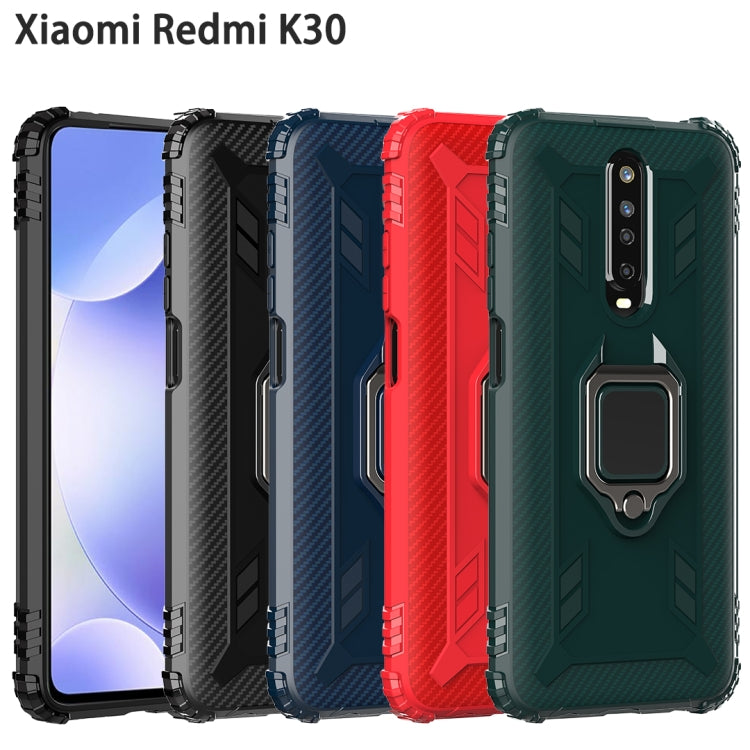 Carbon Fiber Protective Case with 360 Degree Rotating Ring Holder, For Xiaomi Redmi K30, For Xiaomi 9T & 9T Pro & Redmi K20 & Redmi K20 Pro, For Xiaomi Poco X2