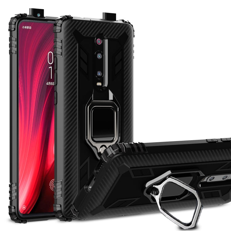 Carbon Fiber Protective Case with 360 Degree Rotating Ring Holder, For Xiaomi Redmi K30, For Xiaomi 9T & 9T Pro & Redmi K20 & Redmi K20 Pro, For Xiaomi Poco X2