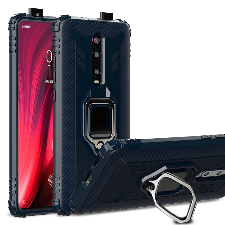 Carbon Fiber Protective Case with 360 Degree Rotating Ring Holder, For Xiaomi Redmi K30, For Xiaomi 9T & 9T Pro & Redmi K20 & Redmi K20 Pro, For Xiaomi Poco X2