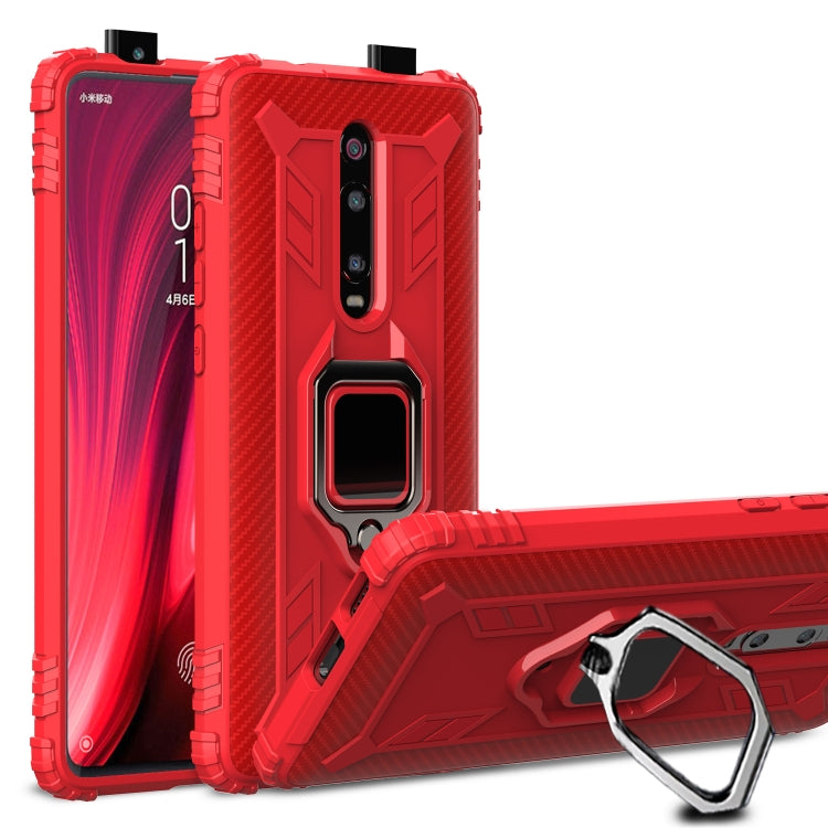 Carbon Fiber Protective Case with 360 Degree Rotating Ring Holder, For Xiaomi Redmi K30, For Xiaomi 9T & 9T Pro & Redmi K20 & Redmi K20 Pro, For Xiaomi Poco X2