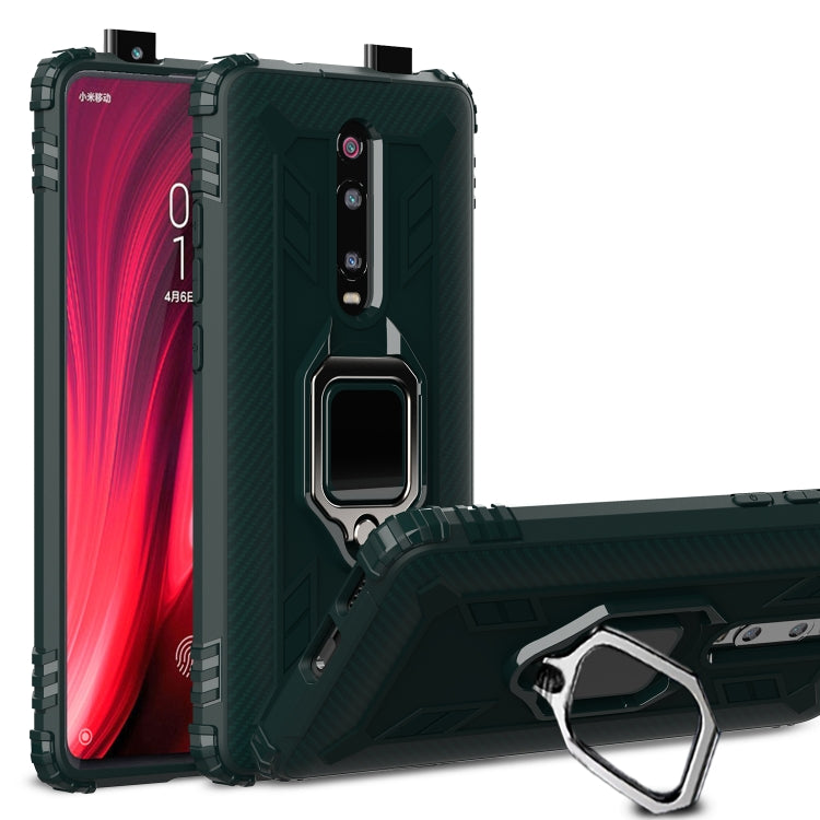 Carbon Fiber Protective Case with 360 Degree Rotating Ring Holder, For Xiaomi Redmi K30, For Xiaomi 9T & 9T Pro & Redmi K20 & Redmi K20 Pro, For Xiaomi Poco X2
