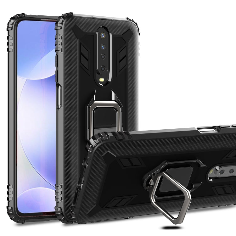 Carbon Fiber Protective Case with 360 Degree Rotating Ring Holder, For Xiaomi Redmi K30, For Xiaomi 9T & 9T Pro & Redmi K20 & Redmi K20 Pro, For Xiaomi Poco X2