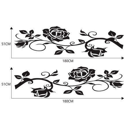 2 PCS/Set D-545 Rose Pattern Car Modified Decorative Sticker, D-545