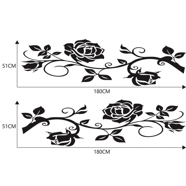 2 PCS/Set D-545 Rose Pattern Car Modified Decorative Sticker, D-545