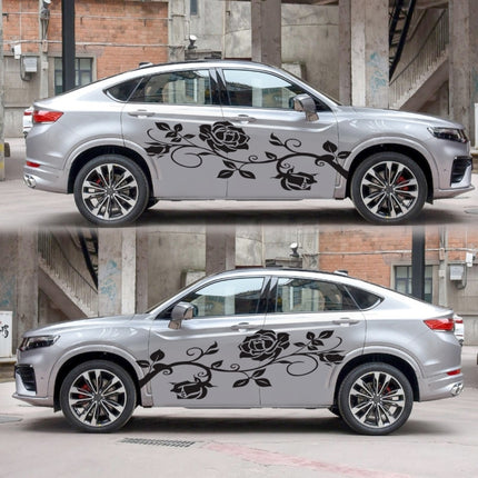2 PCS/Set D-545 Rose Pattern Car Modified Decorative Sticker, D-545