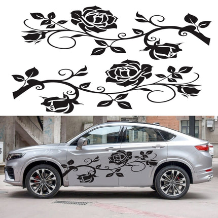 2 PCS/Set D-545 Rose Pattern Car Modified Decorative Sticker, D-545