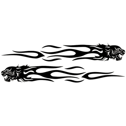 2 PCS/Set D-815 Flame Lion Pattern Car Modified Decorative Sticker, D-815