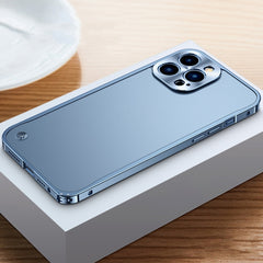 Metal Frame Frosted PC Shockproof Phone Case, For iPhone 14 Pro Max, For iPhone 14 Pro, For iPhone 14, For iPhone 14 Plus