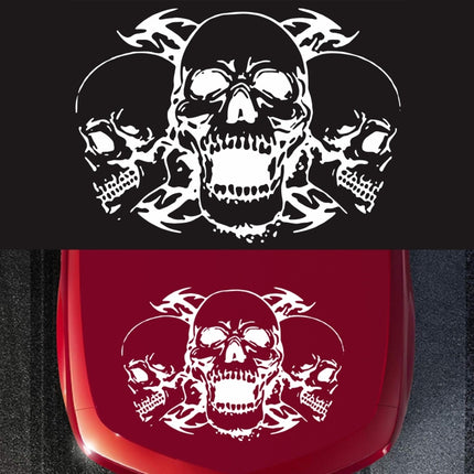 D-923 Three Skulls Pattern Car Modified Decorative Sticker, D-923