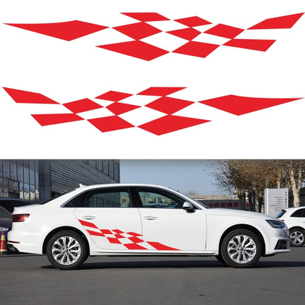 2 PCS/Set D-943 Checkered Flag Pattern Car Modified Decorative Sticker, D-943
