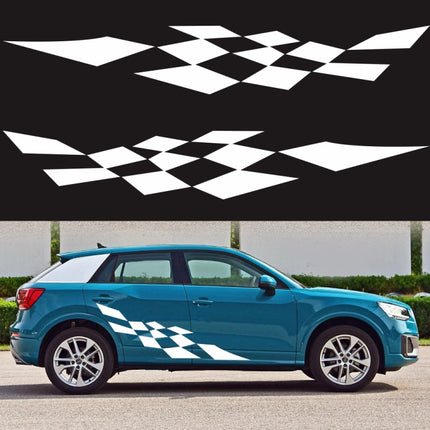 2 PCS/Set D-943 Checkered Flag Pattern Car Modified Decorative Sticker, D-943