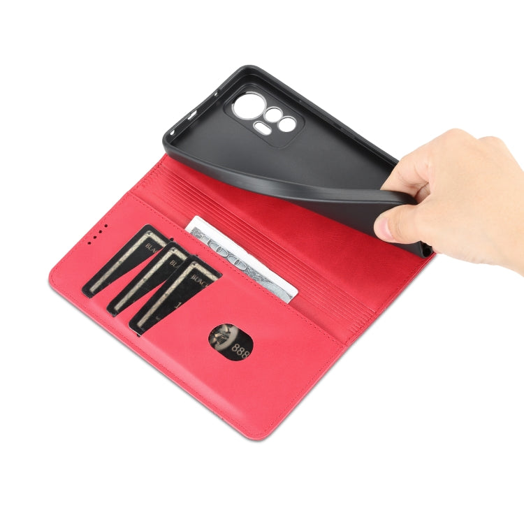 AZNS Magnetic Calf Texture Leather Phone Case, For Xiaomi 12 Lite, For Xiaomi Redmi Note 11T Pro / Poco X4 GT