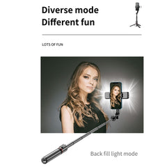 L12D Bluetooth Remote Control Detachable Fill Light Tripod Selfie Stick Phone Holder, L12D