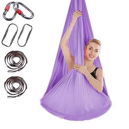 Indoor Anti-gravity Yoga Knot-free Aerial Yoga Hammock with Buckle / Extension Strap, Size: 400x280cm