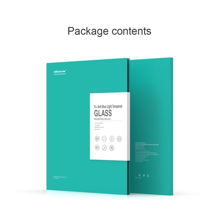 Película de vidrio templado NILLKIN V+ Series 0,33 mm 4H antirayos azules, para Huawei MatePad Pro, para iPad 9.7 (2018) y (2017), para iPad 10.2, para iPad Air （2019）, para iPad mini (2019), para iPad Pro 11 2018/2020/2021/2022/Air 10.9 2020/Air4/Air5