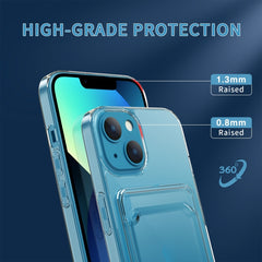 Crystal Card Slot PC + TPU Phone Case, For iPhone 14, For iPhone 14 Plus, For iPhone 14 Pro, For iPhone 14 Pro Max