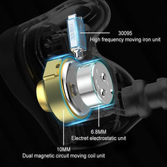 KZ-ZEX PRO Electrostatic Coil Iron Hybrid In-Ear Headphones
