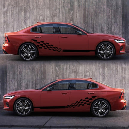 2 PCS/Set D-944 Striped Plaid Pattern Car Modified Decorative Sticker, D-944