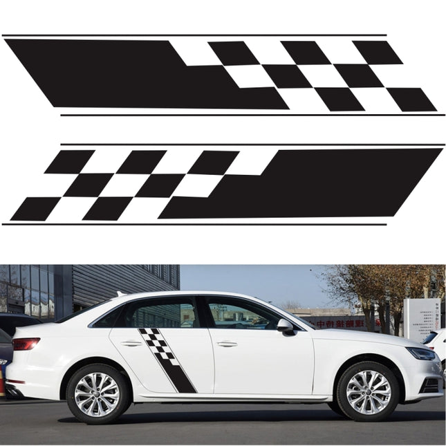 2 PCS/Set D-962 Checkered Flag Pattern Car Modified Decorative Sticker, D-962