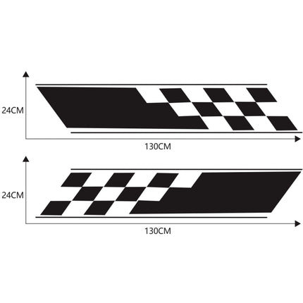2 PCS/Set D-962 Checkered Flag Pattern Car Modified Decorative Sticker, D-962