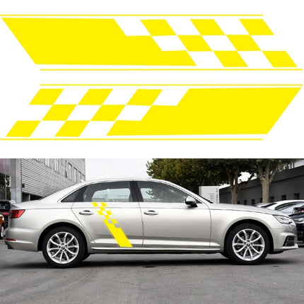 2 PCS/Set D-962 Checkered Flag Pattern Car Modified Decorative Sticker, D-962