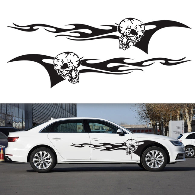 2 PCS/Set D-964 Skull Flame Pattern Car Modified Decorative Sticker, D-964