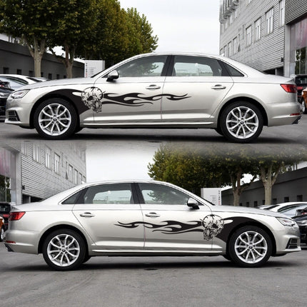 2 PCS/Set D-964 Skull Flame Pattern Car Modified Decorative Sticker, D-964