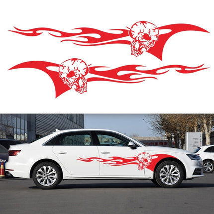 2 PCS/Set D-964 Skull Flame Pattern Car Modified Decorative Sticker, D-964