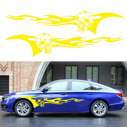 2 PCS/Set D-964 Skull Flame Pattern Car Modified Decorative Sticker, D-964