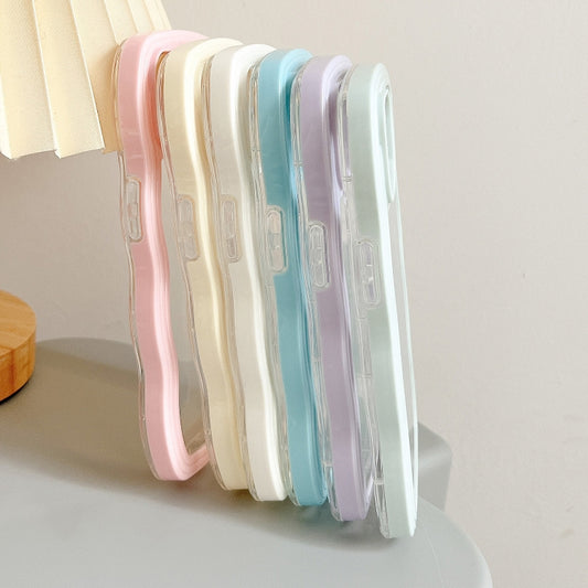 Candy Color Wave TPU Clear PC Phone Case, For iPhone 13, For iPhone 13 Pro, For iPhone 13 Pro Max, For iPhone 12 / 12 Pro