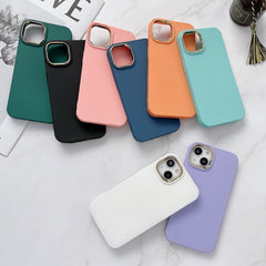 Liquid Silicone Electroplating + Flannel Phone Case, For iPhone 14
