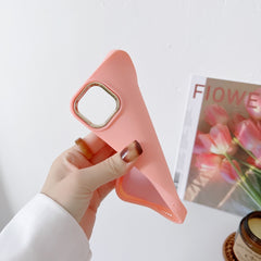 Liquid Silicone Electroplating + Flannel Phone Case, For iPhone 14