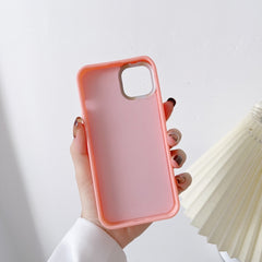 Liquid Silicone Electroplating + Flannel Phone Case, For iPhone 14