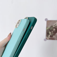 Liquid Silicone Electroplating + Flannel Phone Case, For iPhone 14