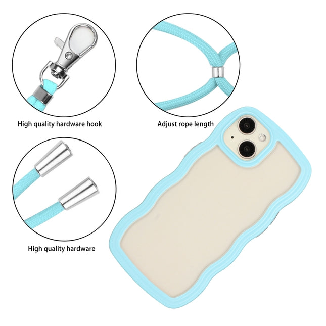 Lanyard Candy Color Wave TPU Clear PC Phone Case, For iPhone 13, For iPhone 13 Pro, For iPhone 13 Pro Max, For iPhone 12 / 12 Pro