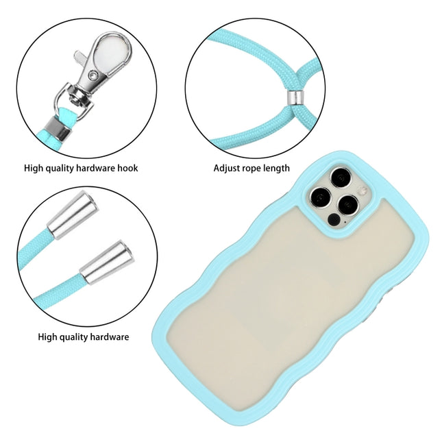 Lanyard Candy Color Wave TPU Clear PC Phone Case, For iPhone 12 Pro Max, For iPhone 11, For iPhone 11 Pro Max, For iPhone X / XS